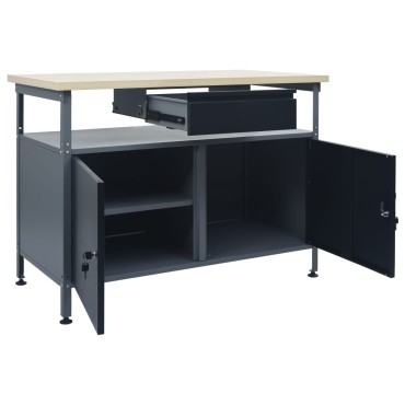 vidaXL Πάγκος Εργασίας Μαύρος 120 x 60 x 85 εκ. Ατσάλινος