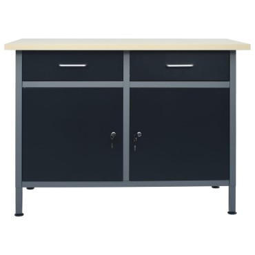 vidaXL Πάγκος Εργασίας Μαύρος 120 x 60 x 85 εκ. Ατσάλινος