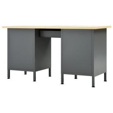 vidaXL Πάγκος Εργασίας Μαύρος 160 x 60 x 85 εκ. Ατσάλινος