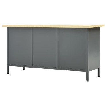 vidaXL Πάγκος Εργασίας Μαύρος 160 x 60 x 85 εκ. Ατσάλινος