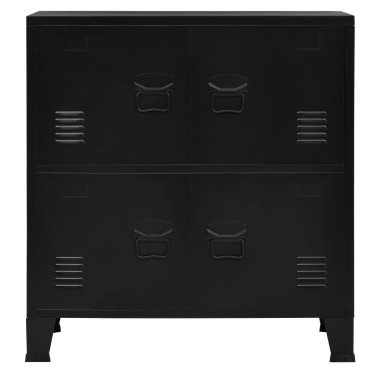 vidaXL Αρχειοθήκη Βιομηχανικού Στιλ Μαύρη 75x40x80cm Ατσάλινη 1 τεμ.