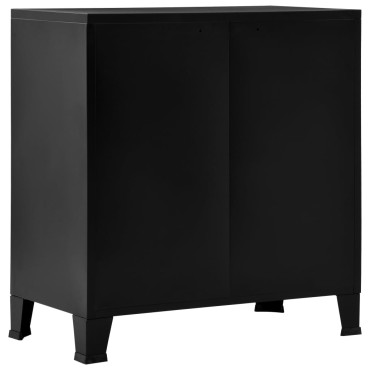 vidaXL Αρχειοθήκη Βιομηχανικού Στιλ Μαύρη 75x40x80cm Ατσάλινη 1 τεμ.
