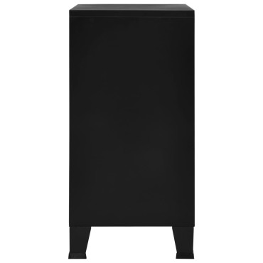 vidaXL Αρχειοθήκη Βιομηχανικού Στιλ Μαύρη 75x40x80cm Ατσάλινη 1 τεμ.