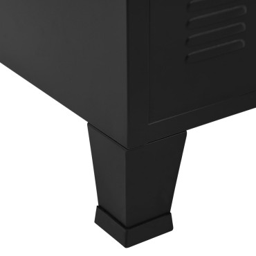 vidaXL Αρχειοθήκη Βιομηχανικού Στιλ Μαύρη 75x40x80cm Ατσάλινη 1 τεμ.