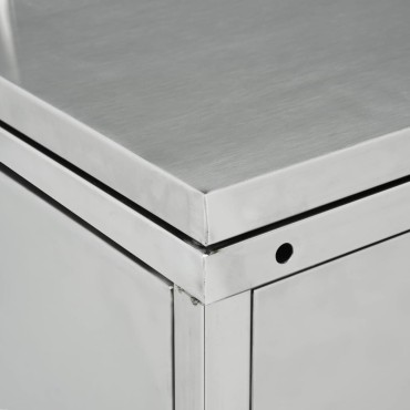 vidaXL Πλαίσιο για Κάδο Απορριμμάτων με Ρόδες 240 L Ανοξείδωτο Ατσάλι