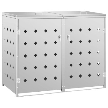 vidaXL Πλαίσιο Διπλό για Κάδους Απορριμμάτων 240 L Ανοξείδωτο Ατσάλι