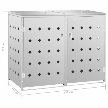 vidaXL Πλαίσιο Διπλό για Κάδους Απορριμμάτων 240 L Ανοξείδωτο Ατσάλι