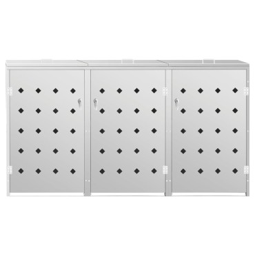 vidaXL Πλαίσιο Τριπλό για Κάδους Απορριμμάτων 240 L Ανοξείδωτο Ατσάλι