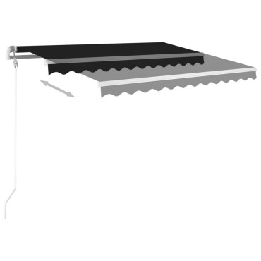 vidaXL Τέντα Αυτόματη με LED & Αισθητήρα Ανέμου Ανθρακί 300 x 250 εκ.