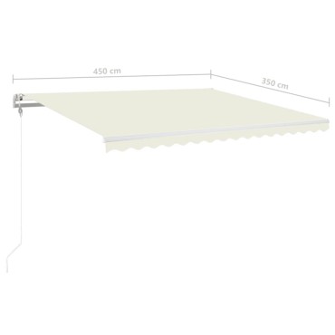 vidaXL Τέντα Αυτόματη με LED & Αισθητήρα Ανέμου Κρεμ 450 x 350 εκ.