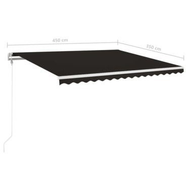 vidaXL Τέντα Αυτόματη με LED & Αισθητήρα Ανέμου Ανθρακί 450 x 350 εκ.