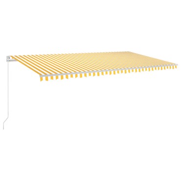 vidaXL Τέντα Συρόμενη Χειροκίνητη με LED Κίτρινο / Λευκό 600x350 εκ.
