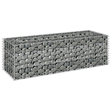 vidaXL Συρματοκιβώτιο-Γλάστρα Υπερυψωμένη 90x30x30 εκ. Γαλβ. Χάλυβας