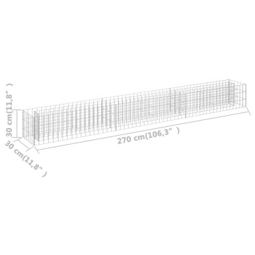 vidaXL Συρματοκιβώτιο-Γλάστρα Υπερυψωμένη 270x30x30 εκ. Γαλβ. Χάλυβας