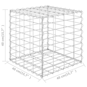 vidaXL Συρματοκιβώτιο Κύβος 40 x 40 x 40 εκ. από Ατσάλινο Σύρμα