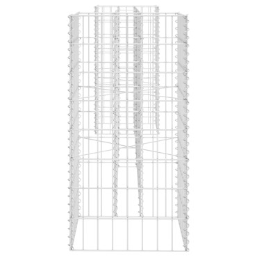 vidaXL Συρματοκιβώτιο Γλάστρα Σχήμα «Η» 260x40x80 εκ. Ατσάλινο Σύρμα