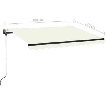 vidaXL Τέντα Συρόμενη Αυτόματη Κρεμ 350 x 250 εκ.