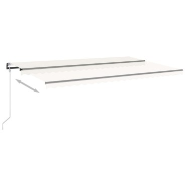 vidaXL Τέντα Αυτόματη με LED & Αισθητήρα Ανέμου Κρεμ 500 x 300 εκ.