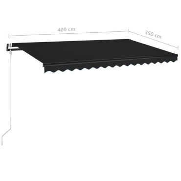 vidaXL Τέντα Συρόμενη Αυτόματη Ανθρακί 400 x 350 εκ.