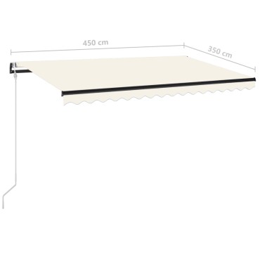 vidaXL Τέντα Συρόμενη Αυτόματη Κρεμ 450 x 350 εκ.