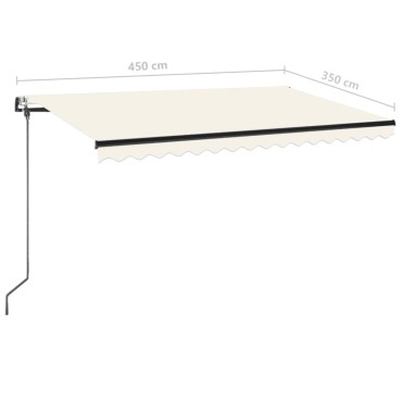 vidaXL Τέντα Συρόμενη Αυτόματη Κρεμ 450 x 350 εκ.