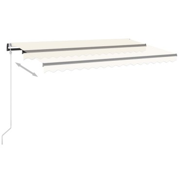 vidaXL Τέντα Αυτόματη με LED & Αισθητήρα Ανέμου Κρεμ 450 x 350 εκ.