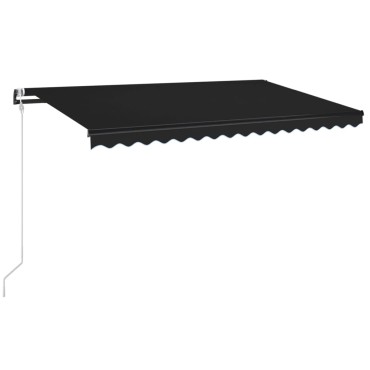 vidaXL Τέντα Αυτόματη με LED & Αισθητήρα Ανέμου Ανθρακί 450 x 350 εκ.