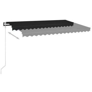vidaXL Τέντα Αυτόματη με LED & Αισθητήρα Ανέμου Ανθρακί 450 x 350 εκ.