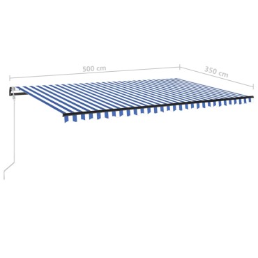 vidaXL Τέντα Συρόμενη Αυτόματη Μπλε / Λευκό 500x350 εκ.