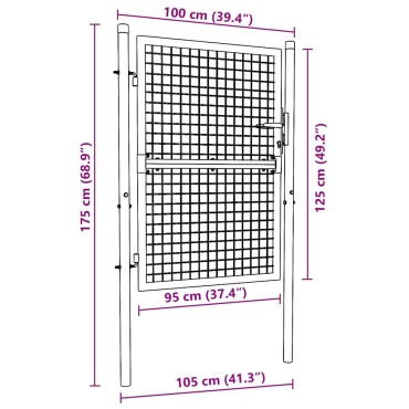 vidaXL Πόρτα Περίφραξης Πράσινη 100 x 125 εκ. Ατσάλινη