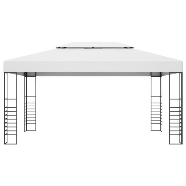 vidaXL Κιόσκι με Φωτάκια LED Λευκό 4 x 3 x 2,7 μ.