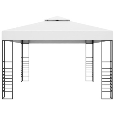 vidaXL Κιόσκι με Φωτάκια LED Λευκό 4 x 3 x 2,7 μ.