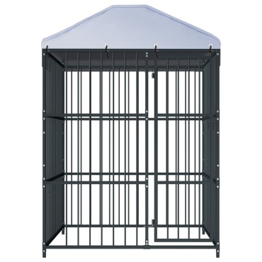 vidaXL Κλουβί Σκύλου Εξωτερικού Χώρου 150 x 150 x 210 εκ. με Στέγαστρο