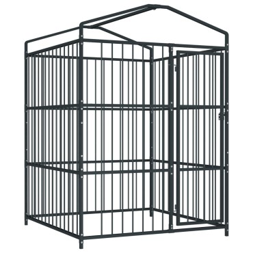 vidaXL Κλουβί Σκύλου Εξωτερικού Χώρου 150 x 150 x 210 εκ. με Στέγαστρο