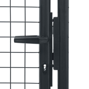 vidaXL Πόρτα Περίφραξης με Πλέγμα Γκρι 100 x 225 εκ. Γαλβαν. Χάλυβας
