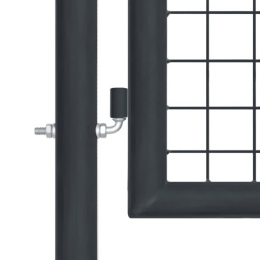 vidaXL Πόρτα Περίφραξης με Πλέγμα Γκρι 400 x 125 εκ. Γαλβαν. Χάλυβας