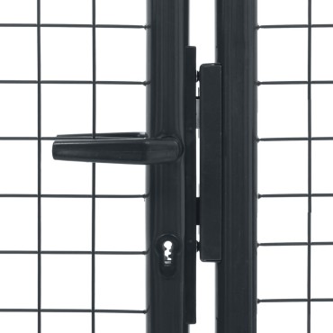 vidaXL Πόρτα Περίφραξης με Πλέγμα Γκρι 400 x 125 εκ. Γαλβαν. Χάλυβας