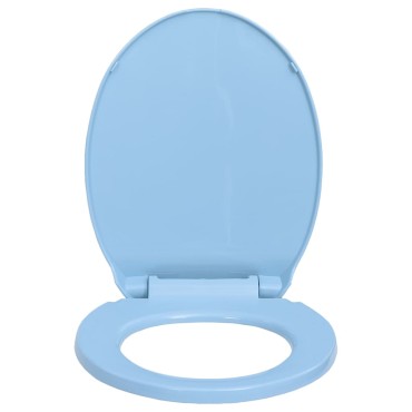 vidaXL Κάλυμμα Λεκάνης με Soft Close & Quick Release Οβάλ Μπλε