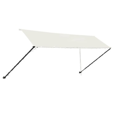 vidaXL Τέντα Συρόμενη με LED Κρεμ 400 x 150 εκ.