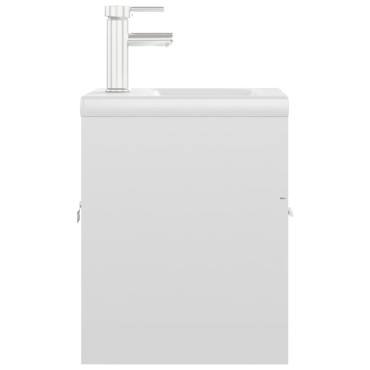 vidaXL Ντουλάπι Μπάνιου με Νιπτήρα Γυαλιστερό Λευκό από Μοριοσανίδα 41x38,5x46cm 1 τεμ.