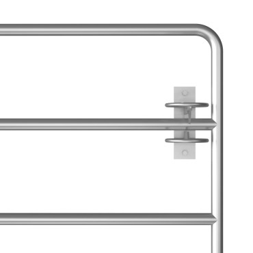 vidaXL Πόρτα Αγροκτήματος με 5 Μπάρες Ασημί (150-400)x90 εκ. Ατσάλινη