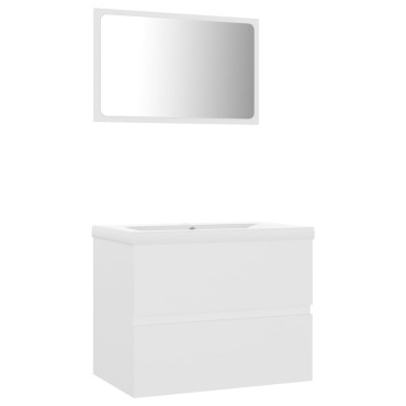 vidaXL Σετ Επίπλων Μπάνιου Λευκό από Επεξ. Ξύλο 60x38,5x45cm