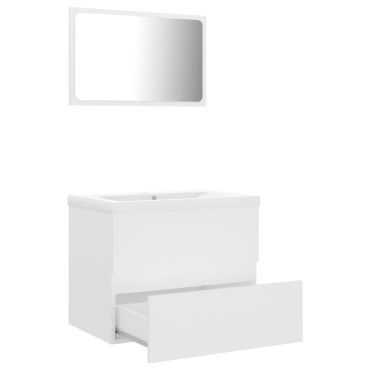 vidaXL Σετ Επίπλων Μπάνιου Λευκό από Επεξ. Ξύλο 60x38,5x45cm