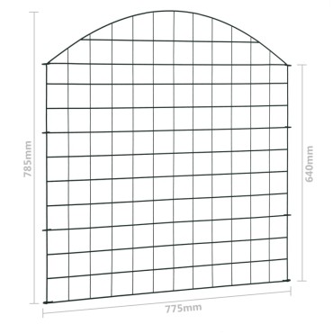 vidaXL Περίφραξη Κήπου Αψίδα Σετ Πράσινη 77,5x78,5cm