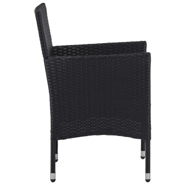 vidaXL Σετ Τραπεζαρίας Κήπου 3 τεμ. Μαύρο 52x57x84cm