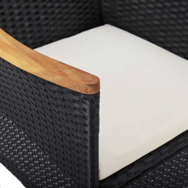 vidaXL Σετ Τραπεζαρίας Κήπου 3 τεμ. Μαύρο 52x57x84cm
