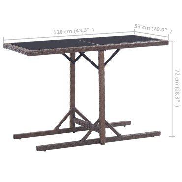 vidaXL Σετ Τραπεζαρίας Κήπου 3 τεμ. Καφέ 110x53x72cm