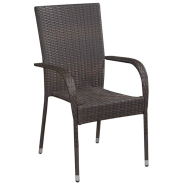vidaXL Σετ Τραπεζαρίας Κήπου 3 τεμ. Καφέ 110x53x72cm