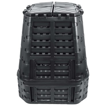 vidaXL Κάδος Κομποστοποίησης Μαύρος 93,3 x 93,3 x 113 εκ. 740 Λίτρων