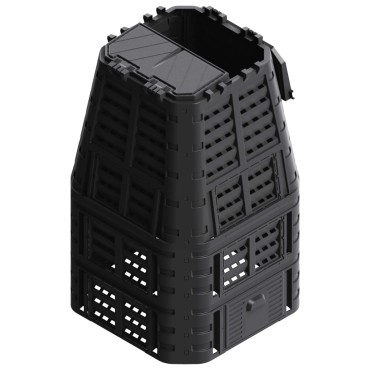 vidaXL Κάδος Κομποστοποίησης Μαύρος 93,3 x 93,3 x 146 εκ. 1000 Λίτρων